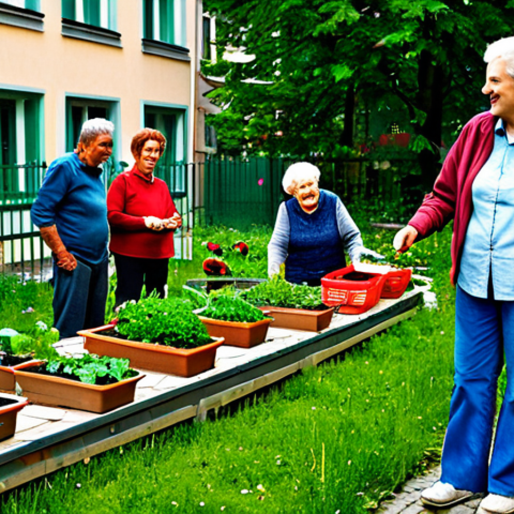 Neighborhood Help in Berlin**

"A cozy scene in a Berlin courtyard. A group of diverse neighbors, fully clothed in practical, everyday attire, are tending to a community garden. One neighbor helps an elderly woman with her plants, while others chat and laugh. Baskets of fresh vegetables are visible. The image conveys a sense of solidarity and neighborly support. Safe for work, appropriate content, fully clothed, professional, modest, family-friendly, perfect anatomy, correct proportions, natural pose, well-formed hands, proper finger count, natural body proportions, warm lighting, high-resolution."

**